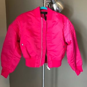 Bright pink bomber jacket